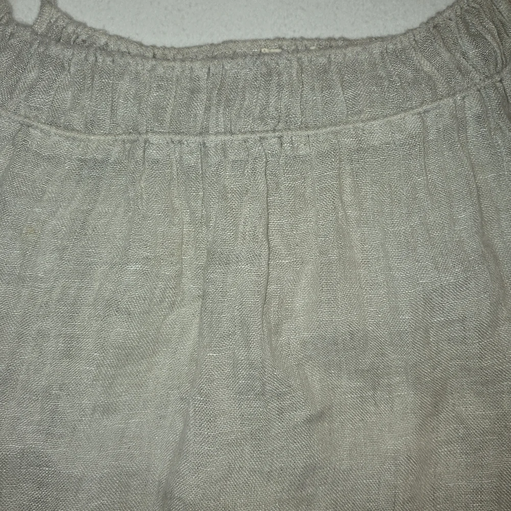 Eileen Fisher Natural Linen Gauze Cami Shirring  Lightweight Camisole Top - Picture 2 of 6